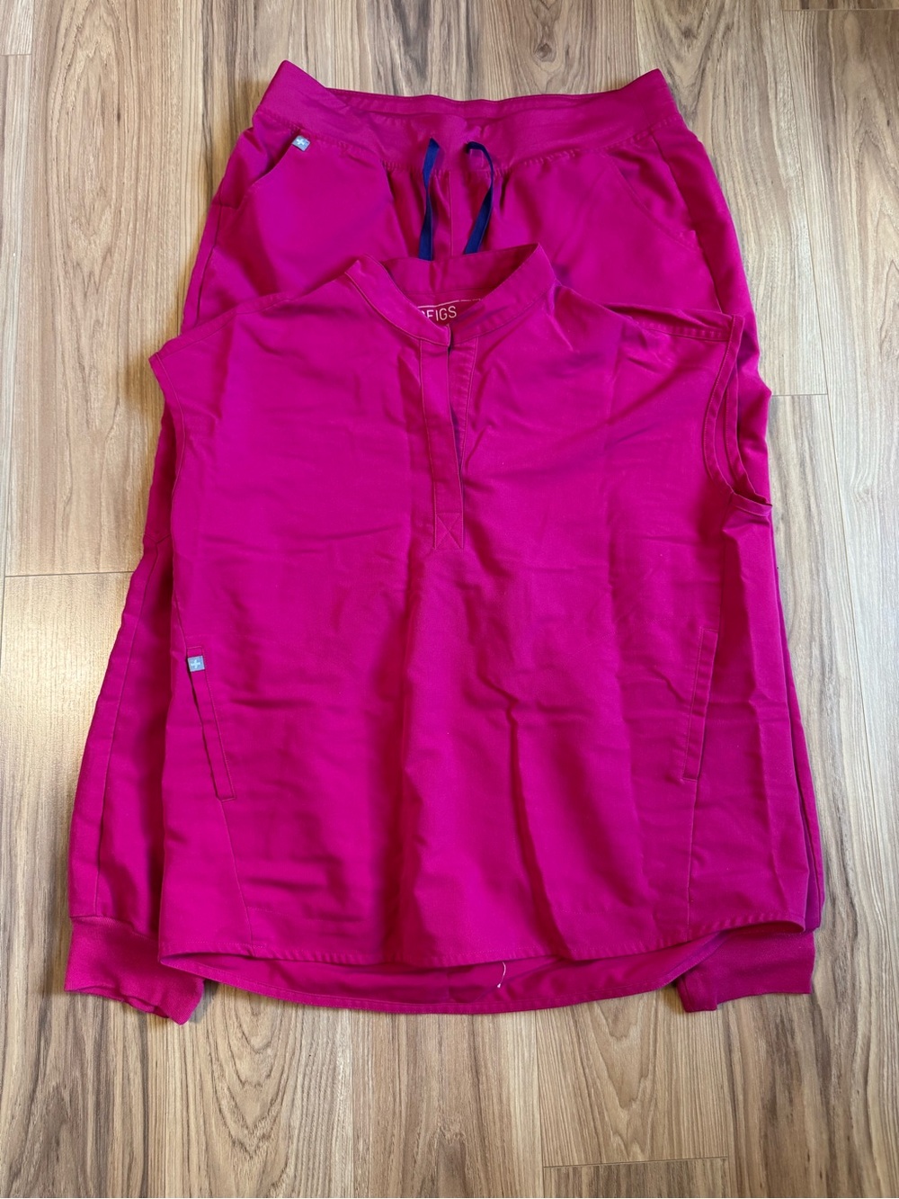 FIGS Hot Pink Scrub Top & Pants Set